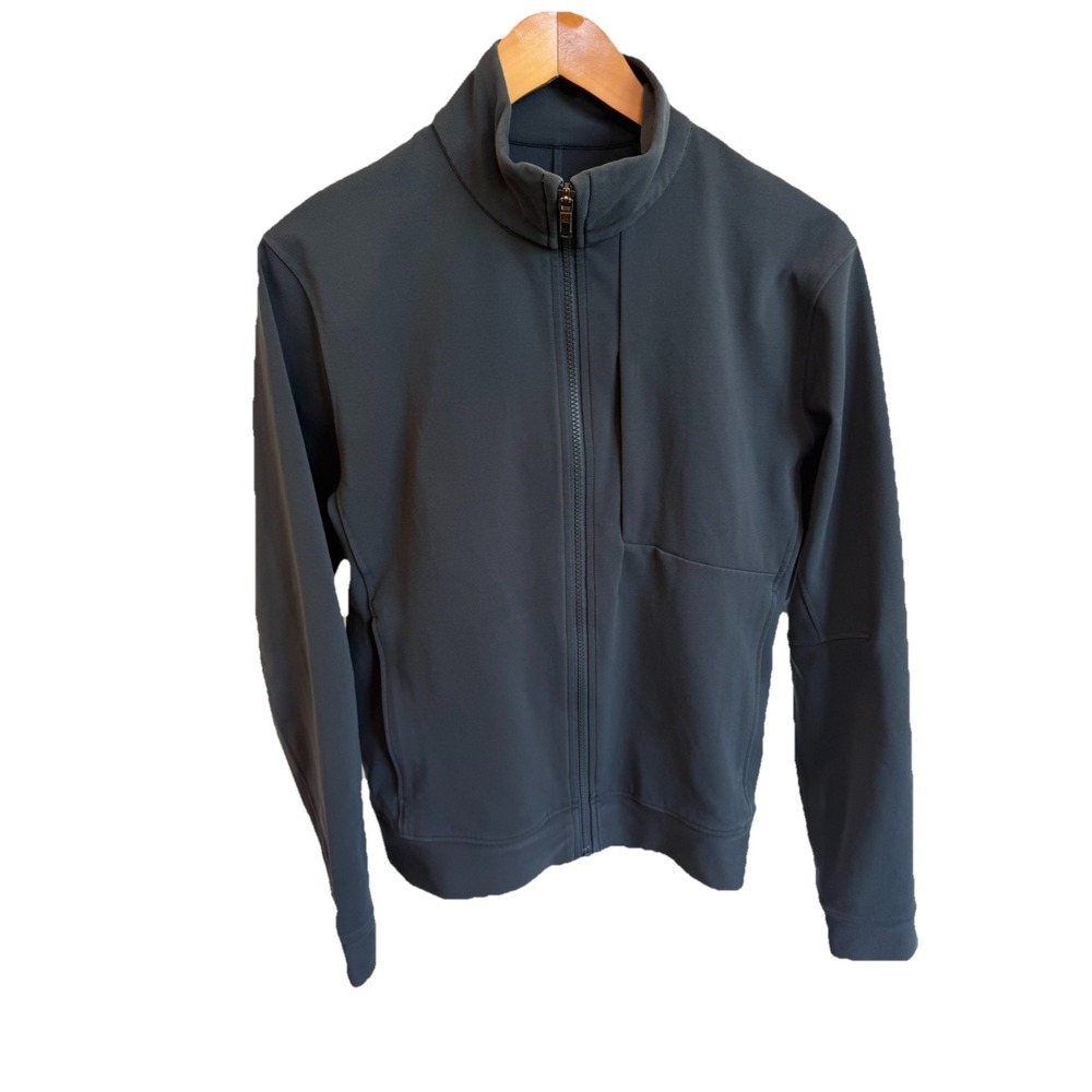 Lululemon Sojourn Track Jacket Mens M Gray Warpstreme Full Zip Pockets